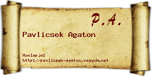 Pavlicsek Agaton névjegykártya